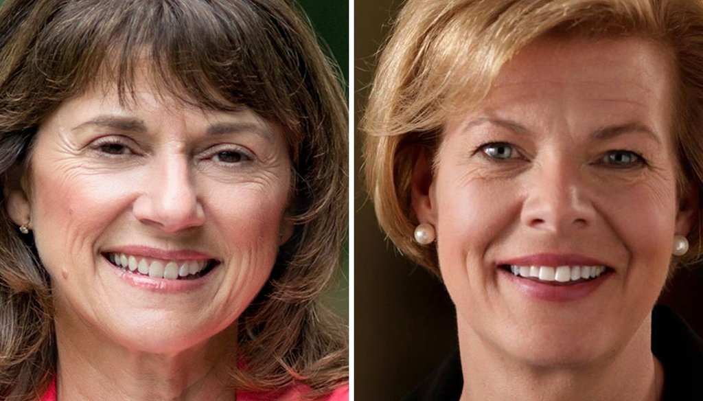 Republican Leah Vukmir (left) is challenging Democratic U.S. Sen. Tammy Baldwin.