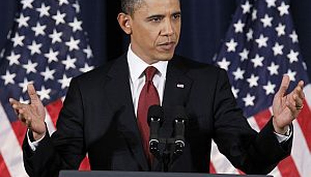 President Obama speaks on Libya last week at the National Defense University in Washington, DC
