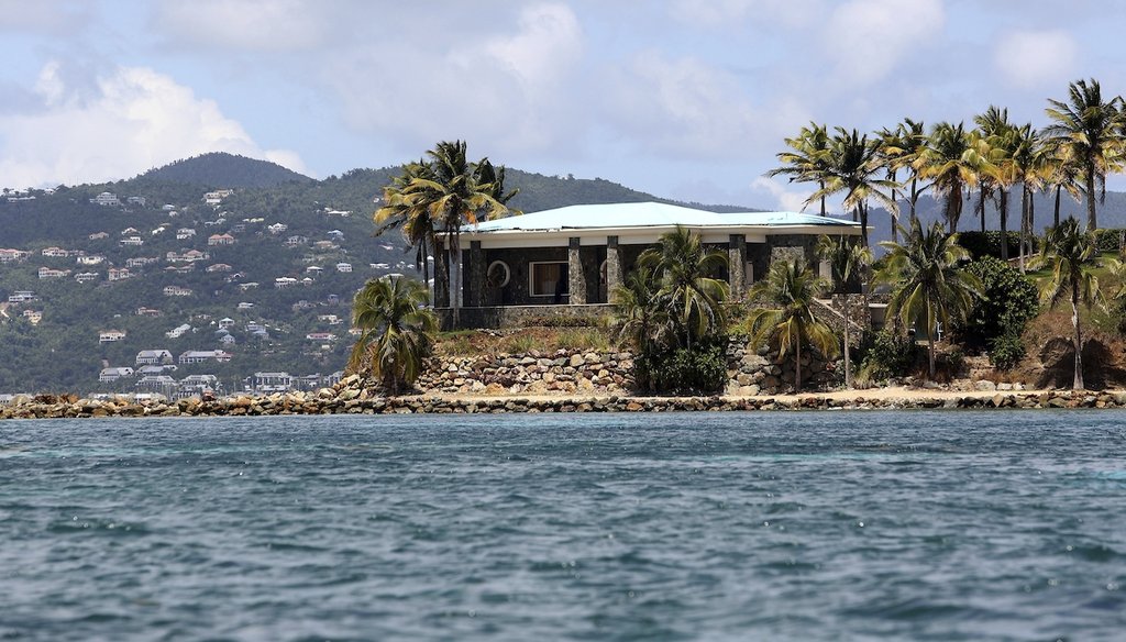 A view of Jeffrey Epstein's stone mansion on Little St. James Island in the U.S. Virgin Islands, pictured Aug. 14, 2019. (AP)