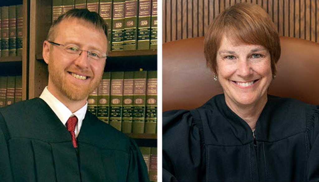 Brian Hagedorn (left) and Lisa Neubauer faced off April 2, 2019 for a seat on the Wisconsin Supreme Court. (Handout photo).