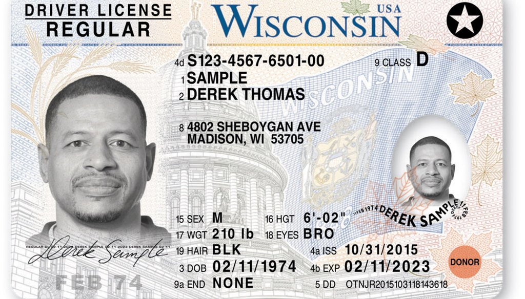 A sample Wisconsin driver license. (Milwaukee Journal Sentinel files)