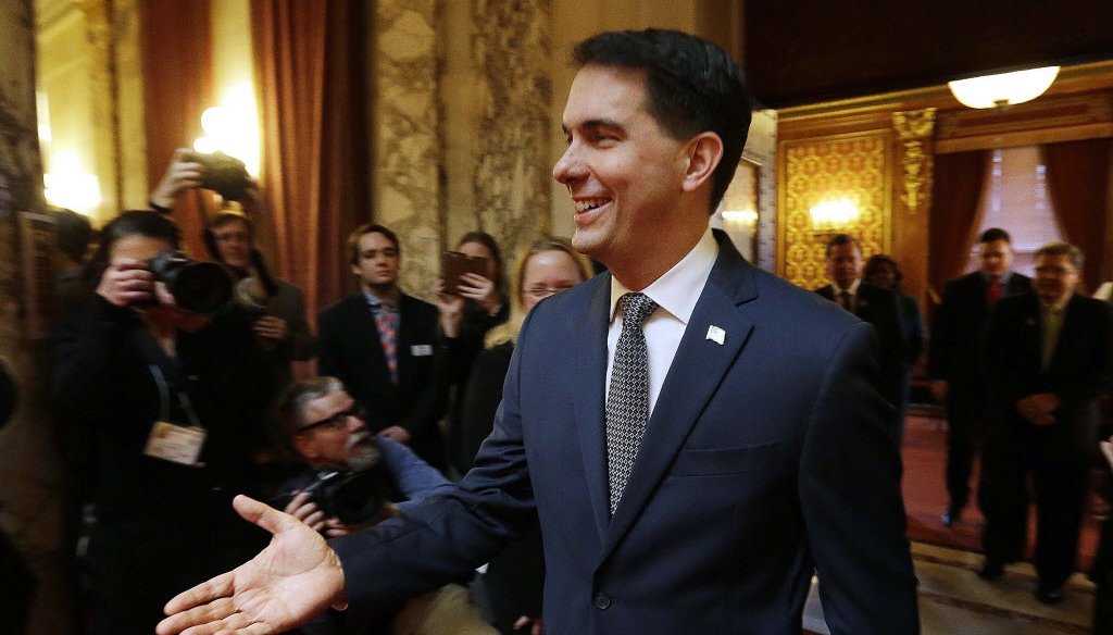 Wisconsin Gov. Scott Walker, shown at his 2017 state of the state speech. (Rick Wood, Milwaukee Journal Sentinel)