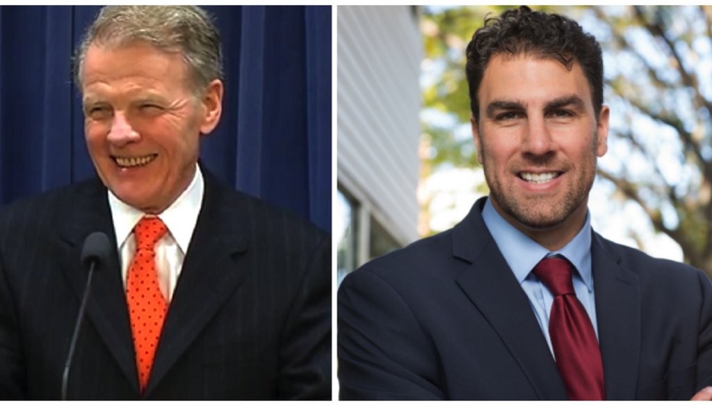 Illinois House Speaker Michael Madigan, left, and 2016 Democratic primary challenger Jason Gonzales 