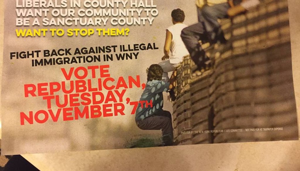 A mailer from the New York State Republican Committee claims Democrats in the Erie County Legislature want the county to be a sanctuary county.