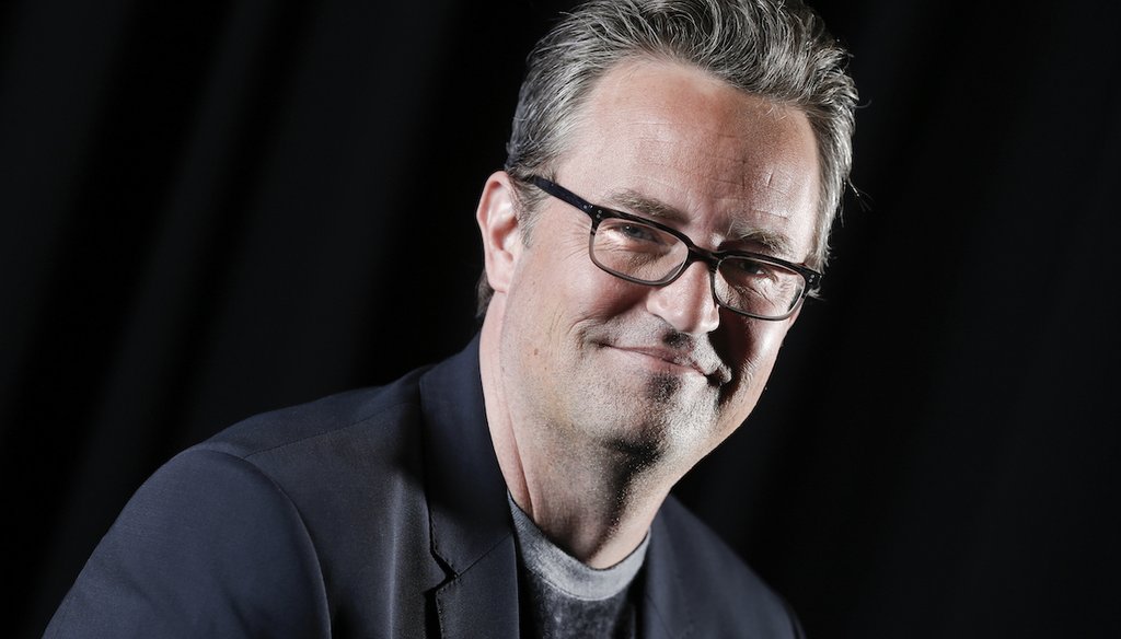 Matthew Perry poses for a portrait on Feb. 17, 2015, in New York. Perry, who starred as Chandler Bing in the hit series “Friends,” died Oct. 28. He was 54. (Photo by Brian Ach/Invision/AP)