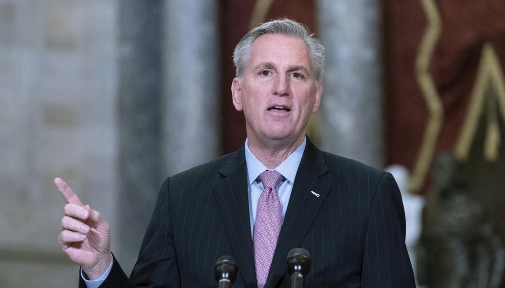 House Speaker Kevin McCarthy, R-Calif., speaks at a news conference at the Capitol on Jan. 12, 2023. (AP)