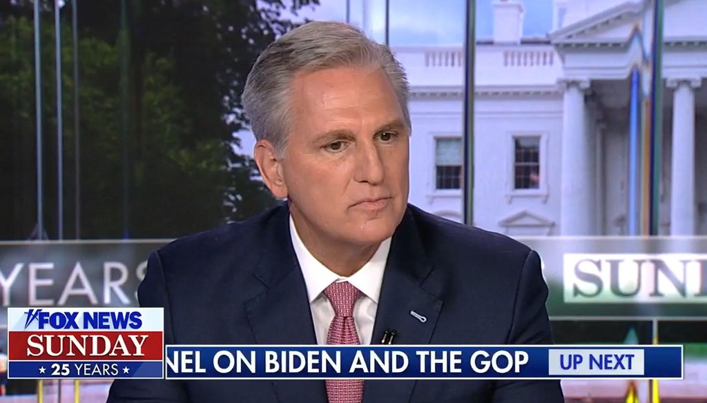House Minority Leader Kevin McCarthy, R-Calif., appeared on the April 26 edition of "Fox News Sunday."