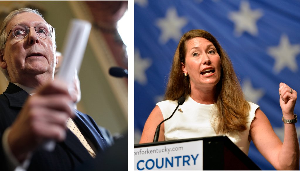 Sen. Mitch McConnell, R-Ky., and Alison Lundergan Grimes, a Democrat, are engaged in a heated Senate race.