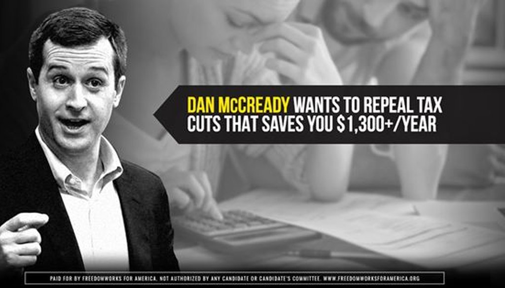 A screenshot of a FreedomWorks Facebook ad targeting former Marine and Democratic congressional candidate Dan McCready