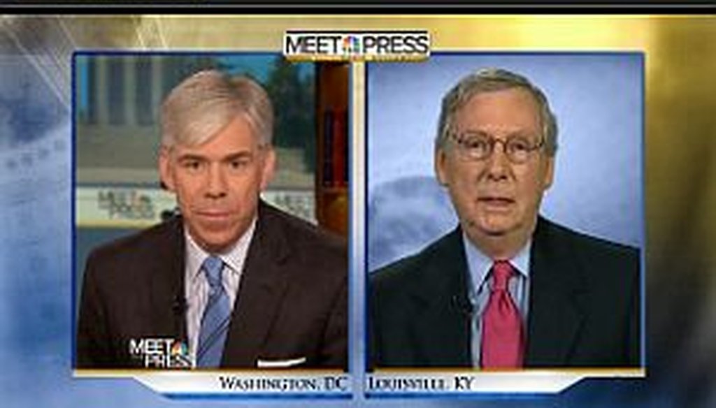 David Gregory interviews Sen. Mitch McConnell, R-Ky., on 'Meet the Press.'