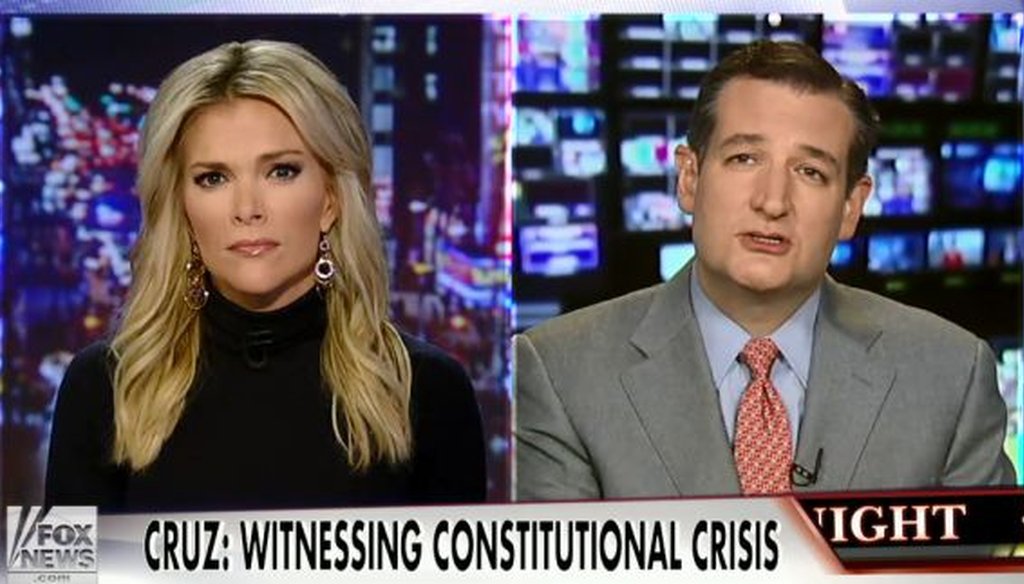 Sen. Ted Cruz, R-Texas, appeared on the Nov. 19, 2014, edition of Megyn Kelly's show on Fox News Channel. We checked one of Cruz's claims.