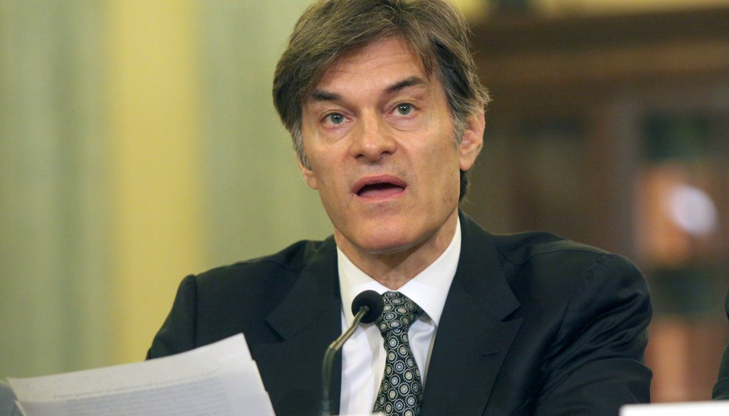 Mehmet Oz, a doctor and talk show host, testifies on Capitol Hill in Washington, June 17, 2014 , before the Senate subcommittee on Consumer Protection, Product Safety, and Insurance hearing to examine protecting consumers from false and deceptive adver