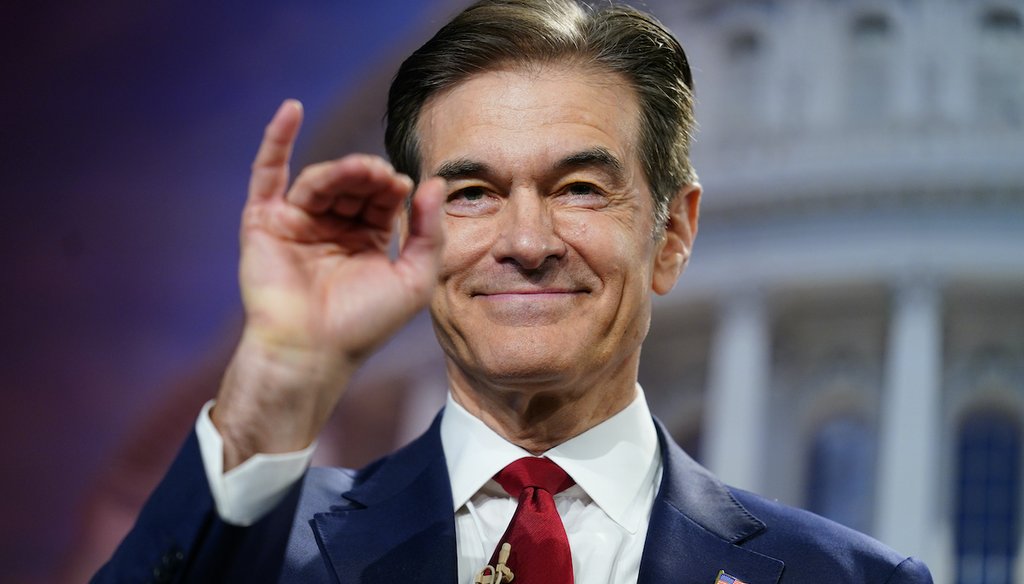 Dr. Mehmet Oz appears at a forum for Republican candidates for U.S. Senate in Pennsylvania at the Pennsylvania Leadership Conference in Camp Hill, Pa., on April 2, 2022. (AP)