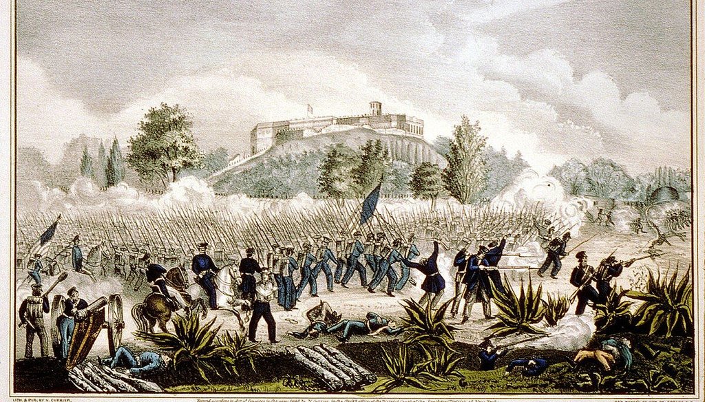 Attack on the Castle Chapultepec during the U.S.-Mexico war, Sept. 13, 1847 (National Museum of the U.S. Navy; public domain)
