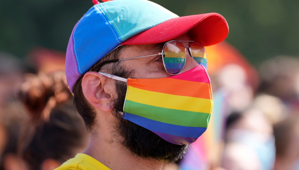 A photo shows people taking part in the annual Pride march, in Milan, Italy, June 26, 2021. Two years later, pride events are still occurring. Italy has not replaced them for a "Family Pride Month." (AP)