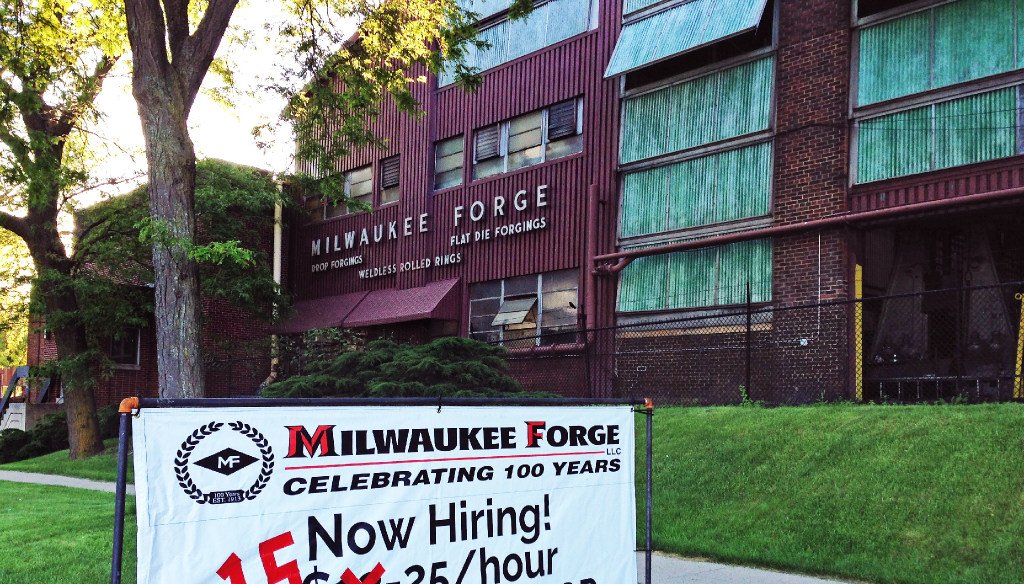 Milwaukee Forge advertised its job openings on June 5, 2017. (Jen Steele/Milwaukee Journal Sentinel)