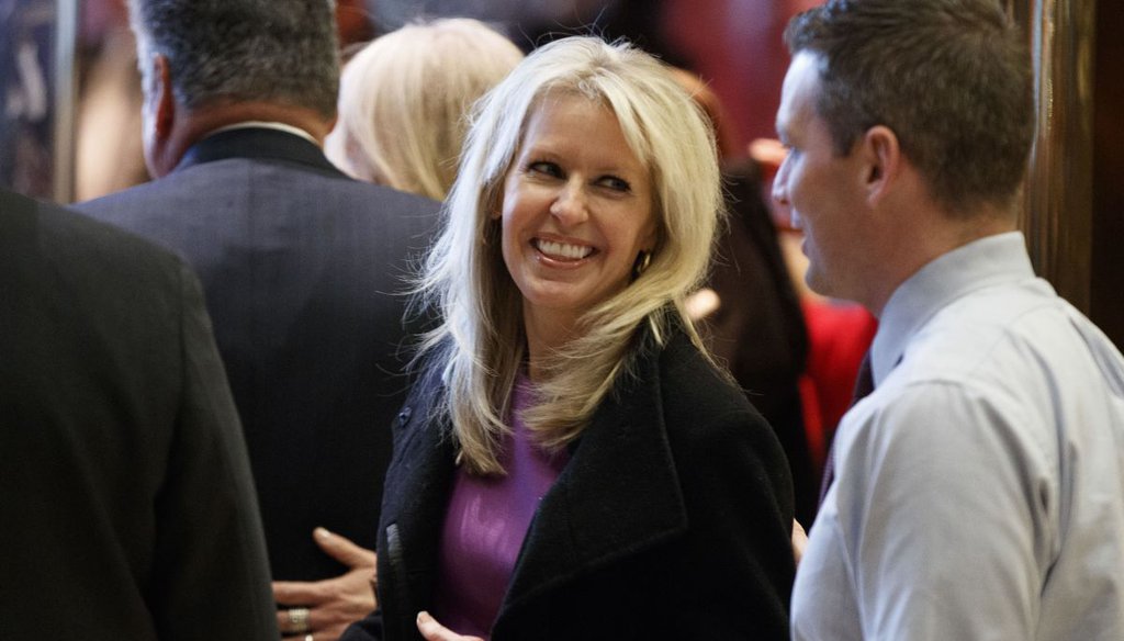 Monica Crowley in the lobby of Trump Tower in New York on Dec. 15, 2016. (AP)