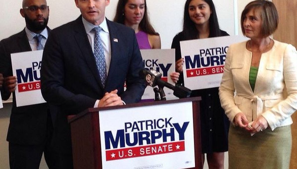 Rep. Kathy Castor endorsed Patrick Murphy for U.S. Senate in Tampa on Aug. 4, 2016. (Anastasia Dawson/Tampa Bay Times) 