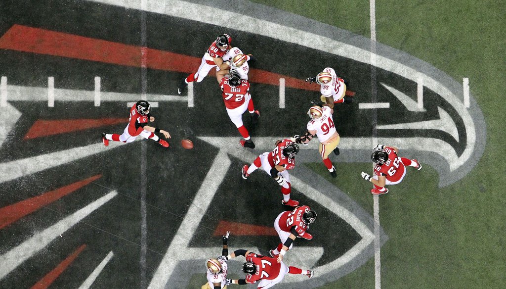Atlanta Falcons quarterback Matt Ryan tosses a pass during the 2013 NFC Championship Game against the San Francisco 49ers inside the Georgia Dome. Falcons officials are pushing for a new retractable roof stadium to replace the dome.