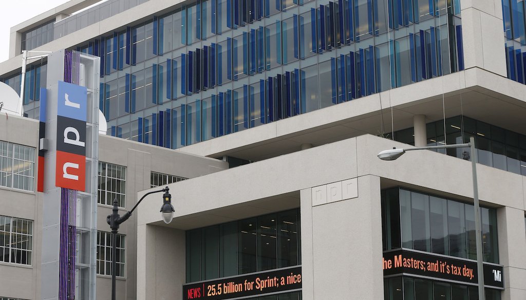 An April 15, 2013, file photo shows National Public Radio headquarters in Washington, D.C. (AP)