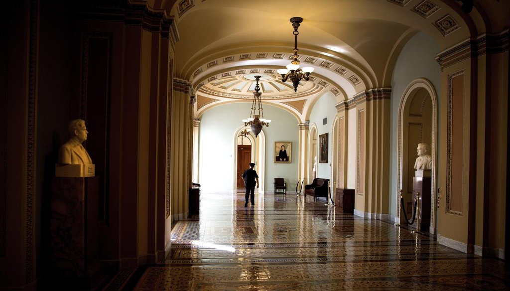 A nearly empty hall near the Senate chamber, during recess prior to the 2014 elections. (Doug Mills/New York Times)