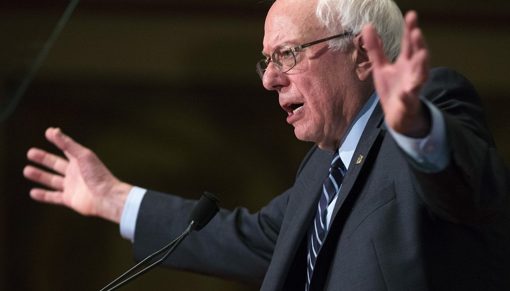 Sen. Bernie Sanders, I-Vt., speaks at Georgetown University in Washington, Nov. 19, 2015. (New York Times)