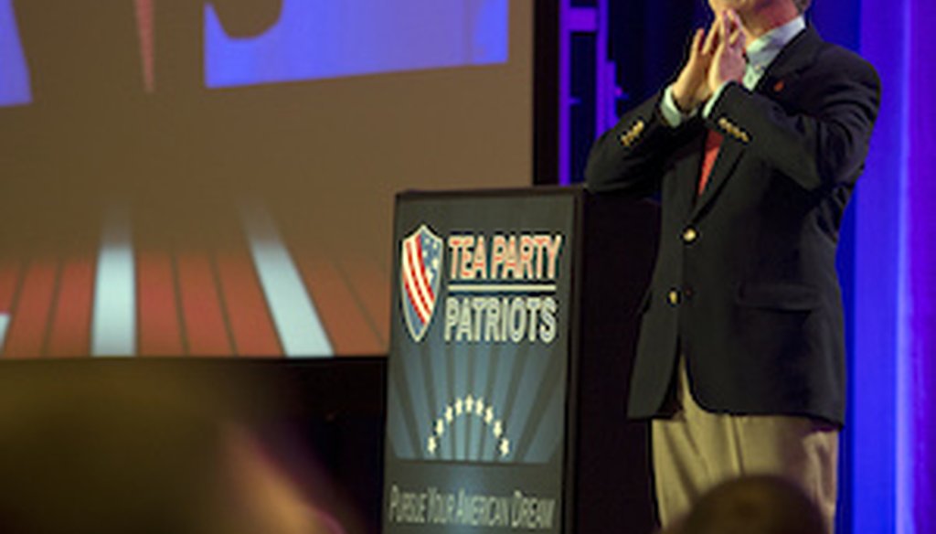 Sen. Rand Paul, R-Ky., addressed a tea party gathering in Washington on Feb. 27, 2013. 