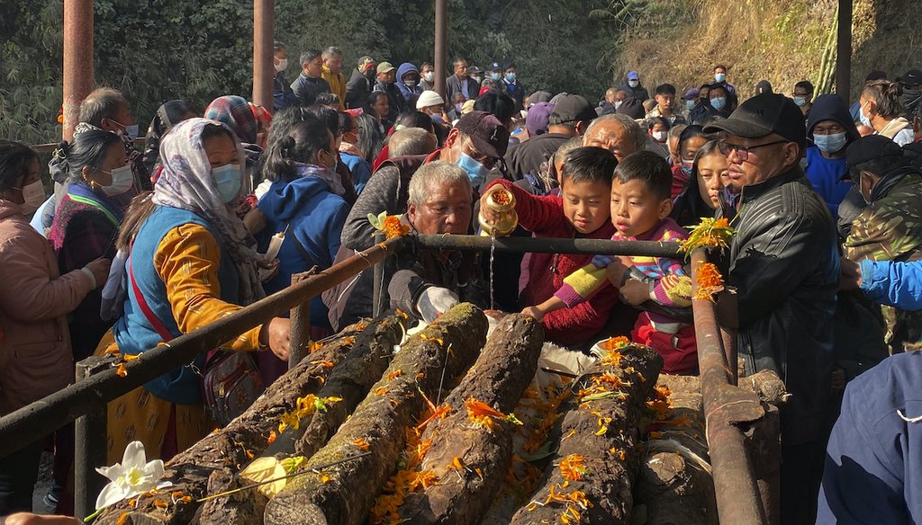 Relatives and friends perform last rites of the plane crash victims, on Jan.18, 2023, in Pokhara, Nepal. On Jan. 15, the flight plummeted into a gorge while on approach to the newly opened Pokhara International Airport, killing all 72 aboard. (AP)