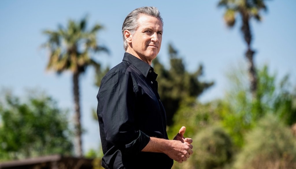California Gov. Gavin Newsom holds a press conference on April 16, 2025, in Ceres, Calif. (AP)