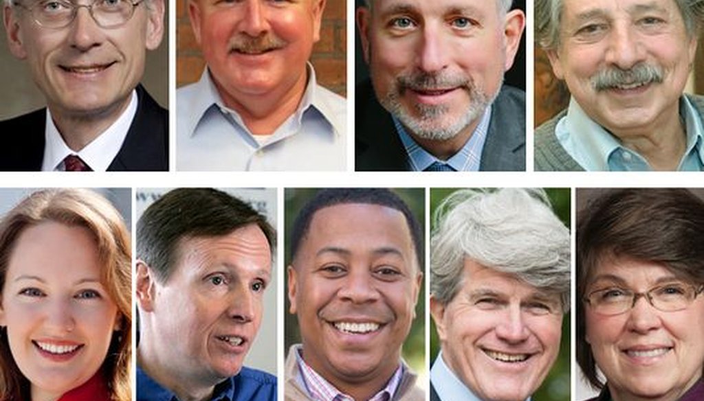 Andy Gronik (top row, second from right) is among the Democratic candidates for governor who is trying to stand out from the crowd.