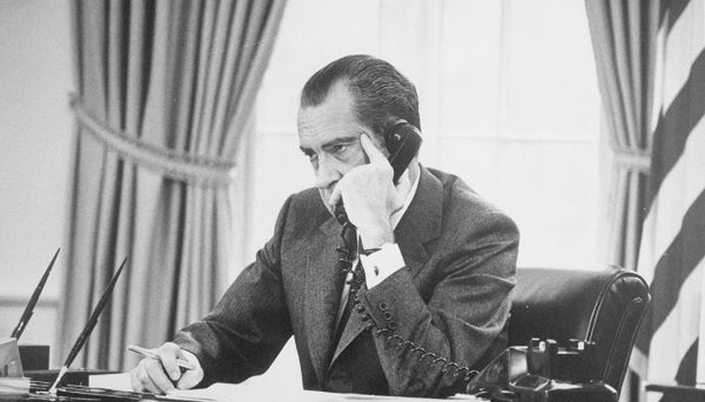 Richard Nixon in the Oval Office. (National Archives)