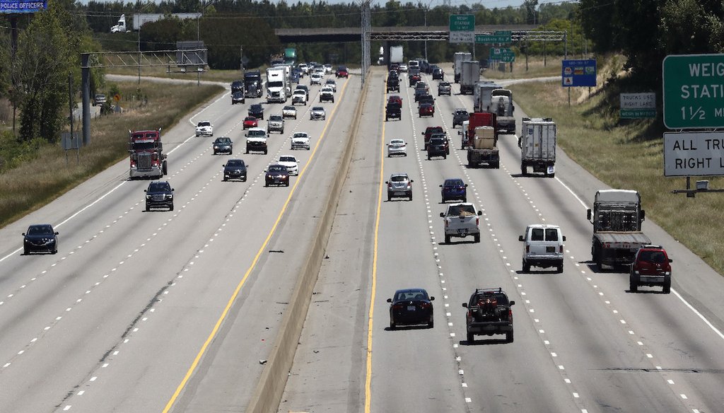 Cars commuting on a highway in Mebane, North Carolina, May 11, 2020. (AP)