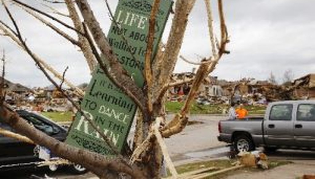 This neighborhood in southwestern Oklahoma City was heavily damaged by a strong tornado on May 30, 2013.