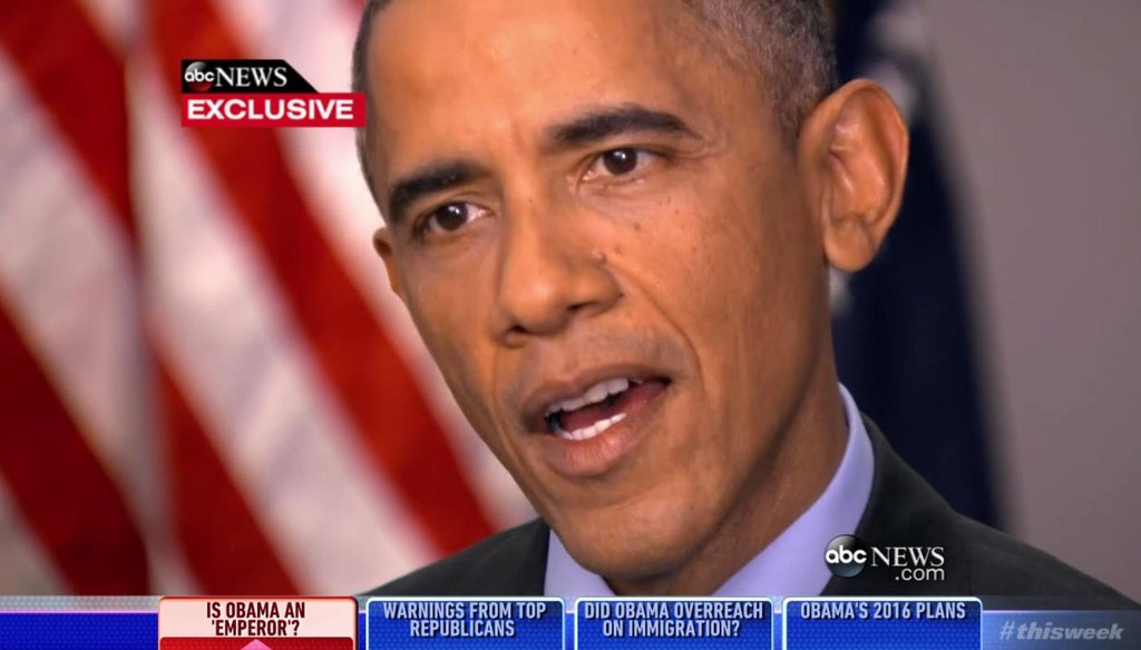 President Barack Obama talked about his immigration action and unrest in Ferguson, Mo., in an interview with ABC "This Week" host George Stephanopoulos on Nov. 23, 2014.
