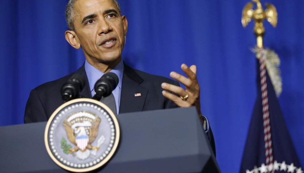 President Barack Obama spoke about climate change at a press conference in Paris Dec. 1, 2015. (Reuters)