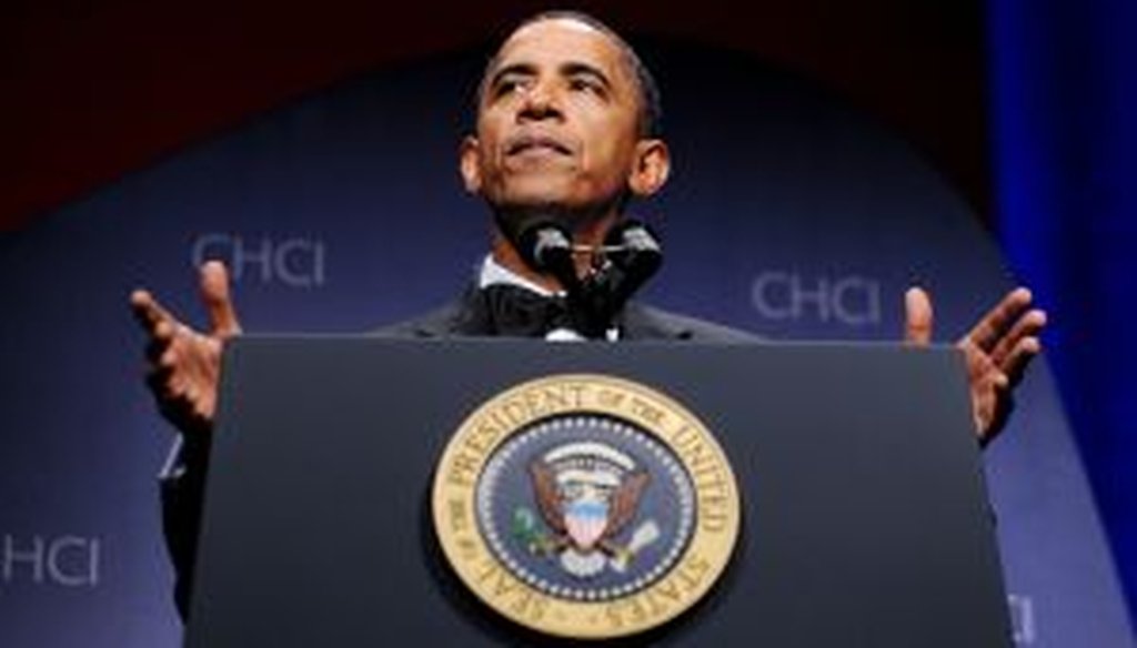 President Barack Obama speaks at the Congressional Hispanic Caucus Institute's awards gala on Sept. 15, 2010.
