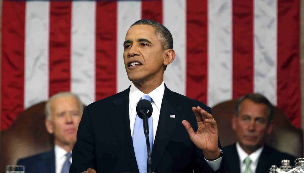 President Barack Obama delivers the State of the Union address to a joint session of Congress on Jan. 28, 2014. (AP photo)