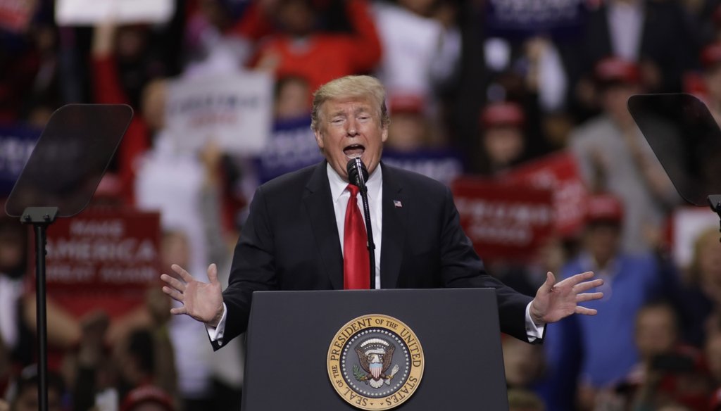 President Donald Trump speaks at a rally in Green Bay, Wis., on April 27, 2019 (Getty Images)