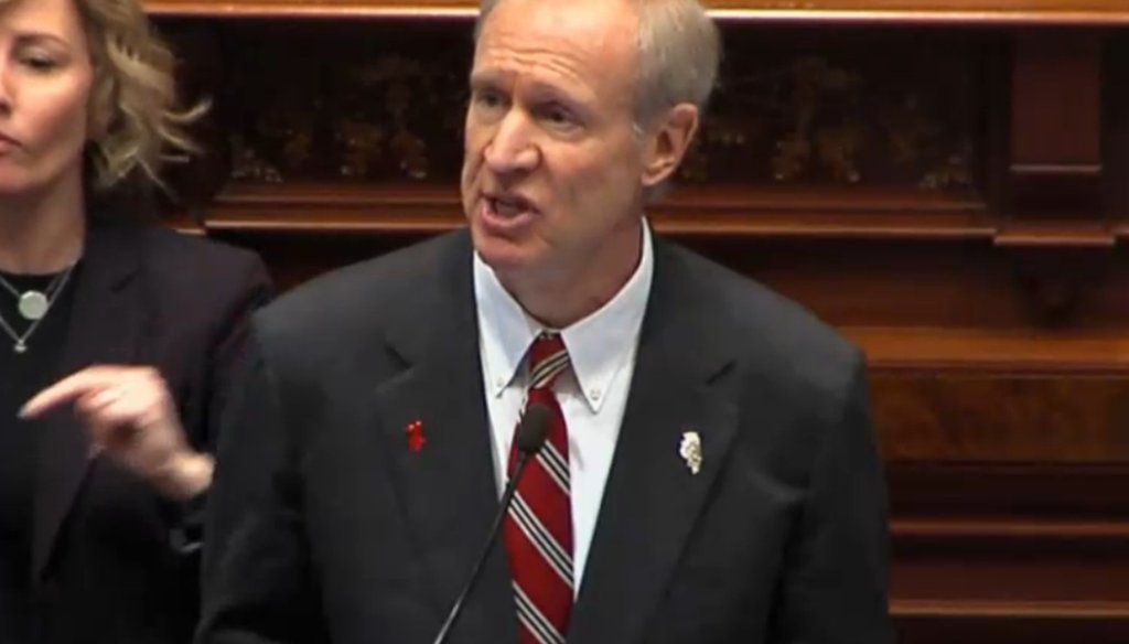 Illinois Gov. Bruce Rauner speaks to the General Assembly in 2017.
