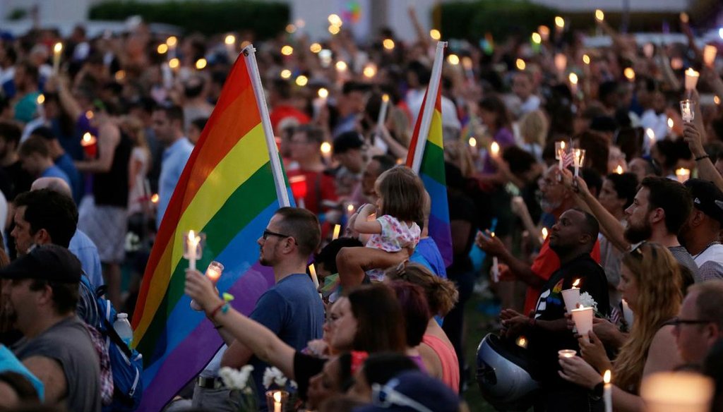 The Orlando community held a vigil after the Pulse nightclub shooting. (Associated Press)