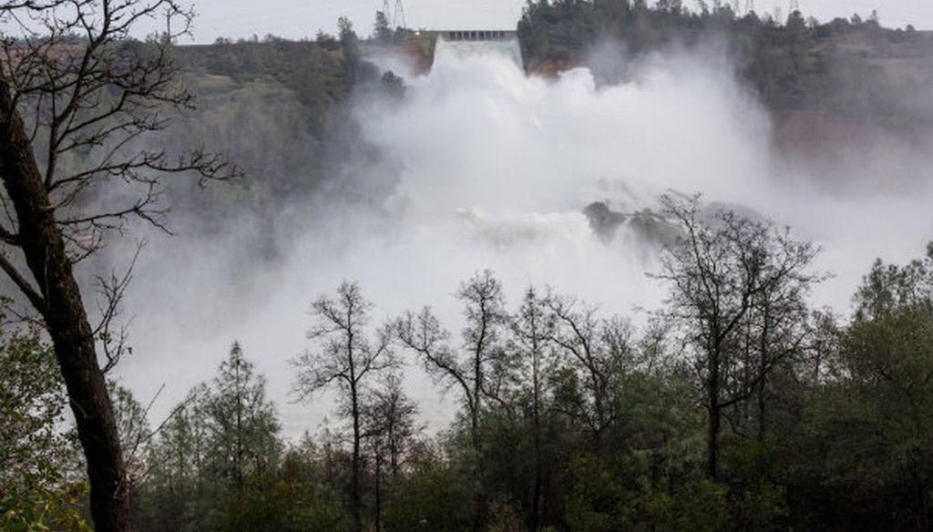 Water rushes down the Oroville dam spillway in Northern California. Photo courtesy California Department of Water Resources