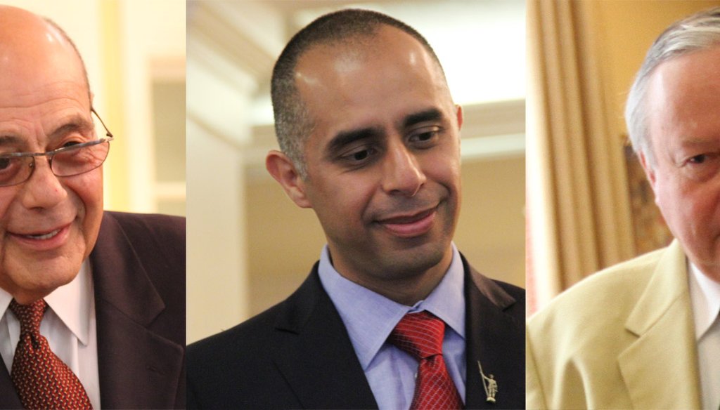 Providence mayor candidates Vincent "Buddy" Cianci, Jorge Elorza and Daniel Harrop.