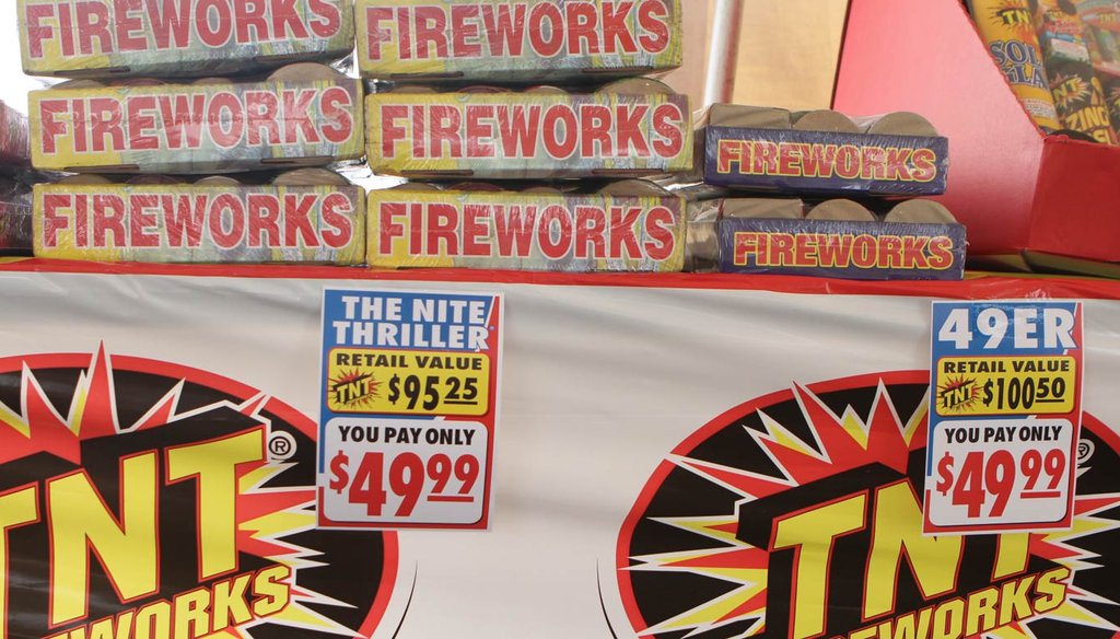 Fireworks on display in East Providence in June, 2011, after Rhode Island's ban on sparklers and similar devices was lifted. (The Providence Journal / John Freidah)