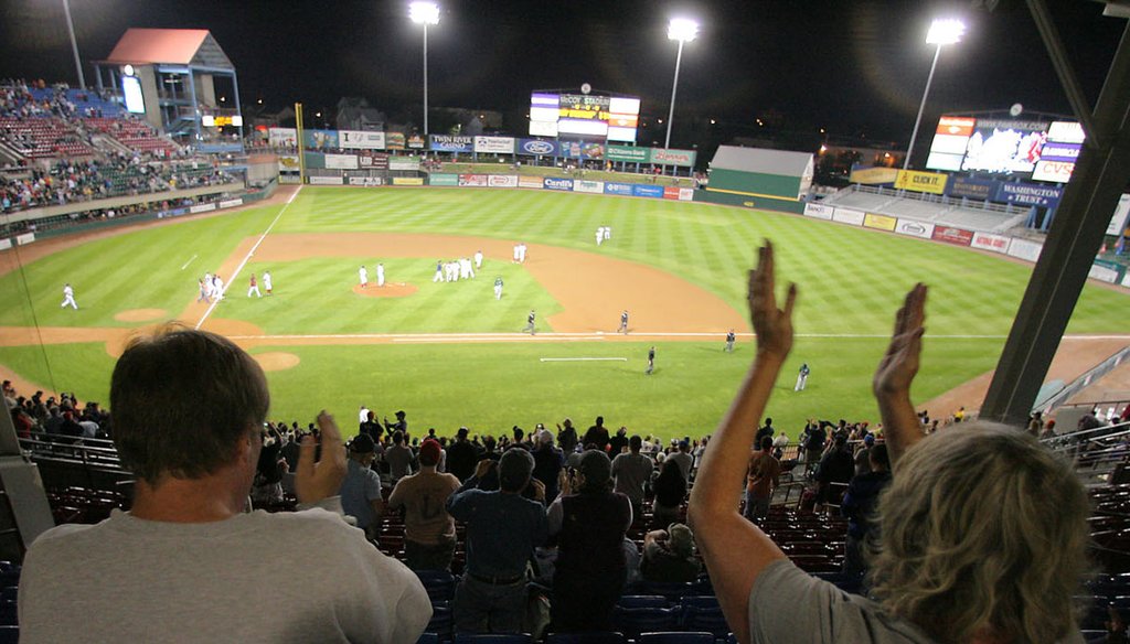 PawSox fans cheer at McCoy Stadium during the final game of the 2012 season. (Providence Journal/Glenn Osmundson)