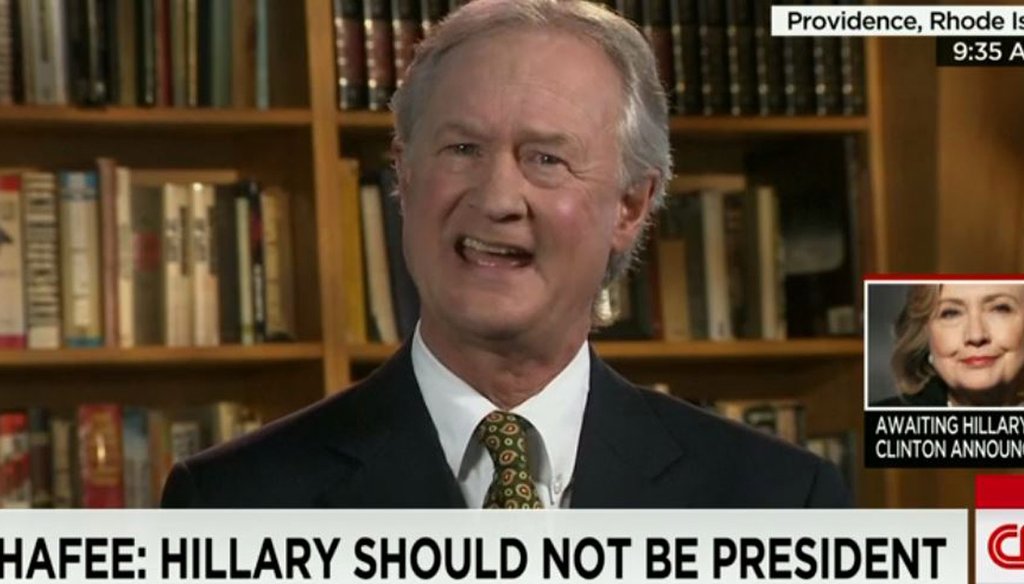 Former R.I. Gov. Lincoln Chafee on CNN April 12, 2015, explains why he would make a good presidential candidate. 