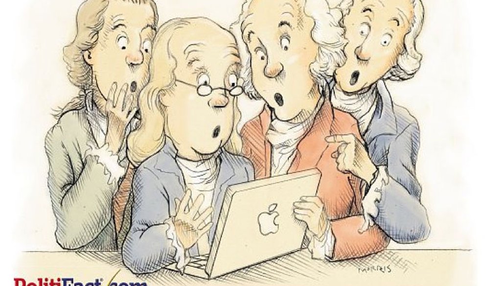 Our story on fact-checks about the Founding Fathers was our most popular story in July. (Tampa Bay Times Illustration by Don Morris)
