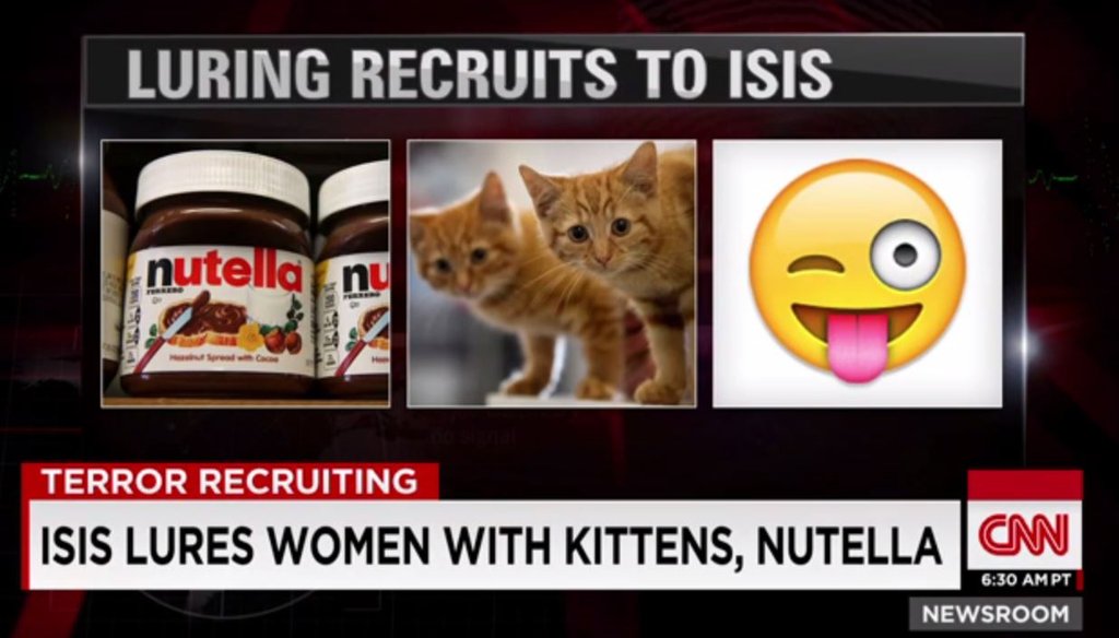 CNN aired this graphic to preview a discussion of why women would join the fight with ISIS on Feb. 18, 2015.