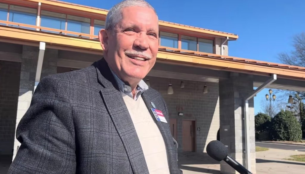 Rockingham County Sheriff Sam Page after he filed to run for lieutenant governor Thursday, Dec. 14, 2023. (WRAL)