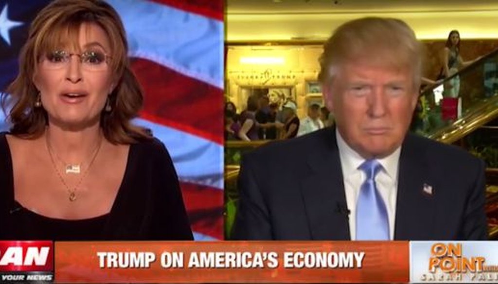 We checked a claim made by Donald Trump on Sarah Palin's show on One America News Network.