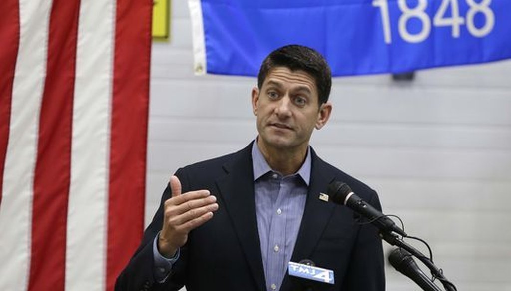 U.S. House Speaker Paul Ryan argued for more vocational training while speaking at a machine shop in Greendale Wis. on Aug. 31, 2017. (Rick Woodl/Milwaukee Journal Sentinel)